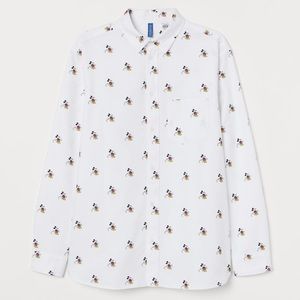 NWT!  H&M Men's Mickey Mouse Buttondown